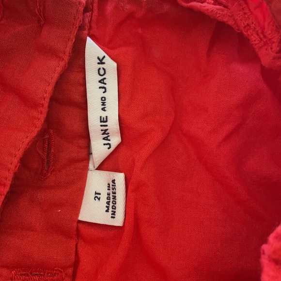 Janie and Jack Red Romper. SUPER CUTE!! Worn once!!! - Picture 2 of 3